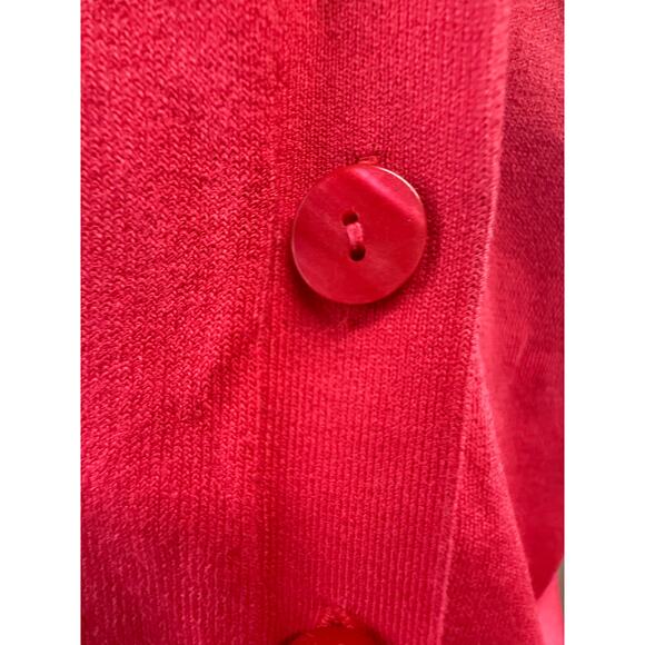 Red Cardigan sweater women's size Large 3/4 sleeve George flaw see description - Picture 9 of 16